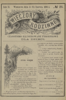 Wieczory Rodzinne : czasopismo ilustrowane tygodniowe dla dzieci. R. 2, 1881, no. 26