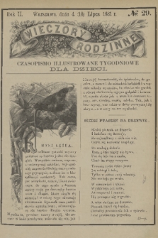 Wieczory Rodzinne : czasopismo ilustrowane tygodniowe dla dzieci. R. 2, 1881, no. 29