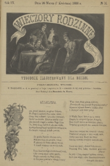 Wieczory Rodzinne : tygodnik illustrowany dla dzieci. R. 9, 1888, no. 14