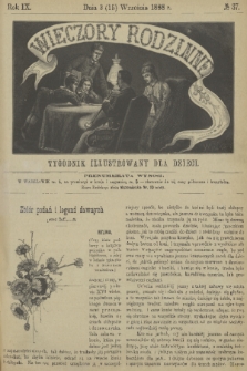 Wieczory Rodzinne : tygodnik illustrowany dla dzieci. R. 9, 1888, no. 37