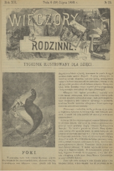 Wieczory Rodzinne : tygodnik illustrowany dla dzieci. R. 12, 1891, no. 29