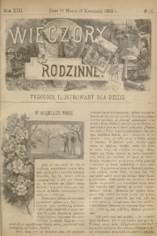 Wieczory Rodzinne : tygodnik illustrowany dla dzieci. R. 13, 1892, no. 14