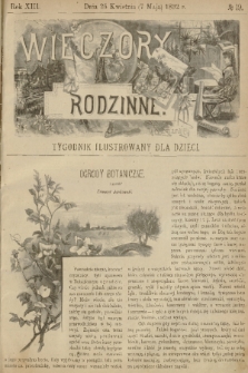 Wieczory Rodzinne : tygodnik illustrowany dla dzieci. R. 13, 1892, no. 19