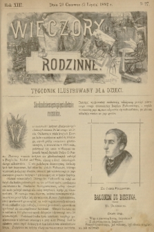 Wieczory Rodzinne : tygodnik illustrowany dla dzieci. R. 13, 1892, no. 27