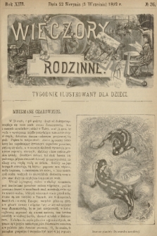 Wieczory Rodzinne : tygodnik illustrowany dla dzieci. R. 13, 1892, no. 36