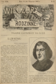 Wieczory Rodzinne : tygodnik illustrowany dla dzieci. R. 13, 1892, no. 39