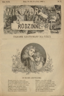 Wieczory Rodzinne : tygodnik illustrowany dla dzieci. R. 13, 1892, no. 53