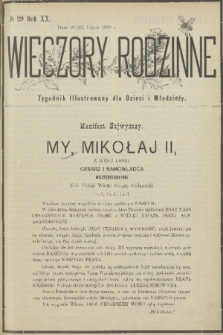 Wieczory Rodzinne : tygodnik illustrowany dla dzieci i młodzieży. R. 20, 1899, no. 29