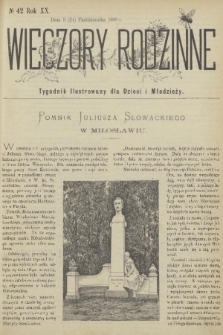 Wieczory Rodzinne : tygodnik illustrowany dla dzieci i młodzieży. R. 20, 1899, no. 42