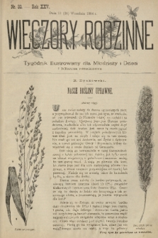 Wieczory Rodzinne : tygodnik ilustrowany dla młodzieży i dzieci z dodatkiem powieściowym. R. 25, 1904, nr 39