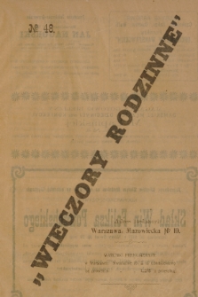 Wieczory Rodzinne : tygodnik ilustrowany dla młodzieży i dzieci z dodatkiem powieściowym. R. 25, 1904, nr 48