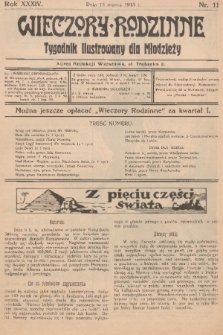 Wieczory Rodzinne : tygodnik ilustrowany dla młodzieży. R. 34, 1913, nr 11