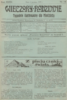 Wieczory Rodzinne : tygodnik ilustrowany dla młodzieży. R. 34, 1913, nr 14