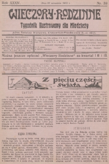 Wieczory Rodzinne : tygodnik ilustrowany dla młodzieży. R. 34, 1913, nr 39