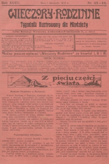 Wieczory Rodzinne : tygodnik ilustrowany dla młodzieży. R. 34, 1913, nr 43-44