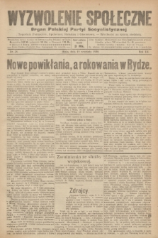 Wyzwolenie Społeczne : organ Polskiej Partyi Socyalistycznej : tygodnik polityczny, społeczny, rolniczy i oświatowy. R.3, 1920, nr 38