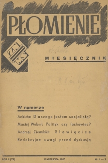 Płomienie : [organ Związku Niezależnej Młodzieży Socjalistycznej]. R. 2, 1947, nr 1-2