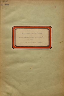 Spis Ważniejszych Przybytków za Czas od 1 IV. do 31. XII. 1932