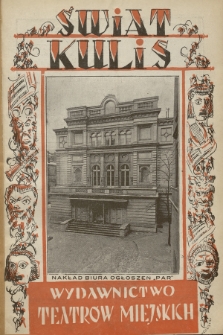 Świat Kulis : dwutygodnik poświęcony sprawom teatralnym : wydawnictwo teatrów miejskich w Poznaniu. 1929, z. 2