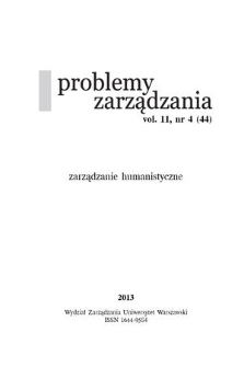 Problemy Zarządzania. Vol. 11, 2013, nr 4