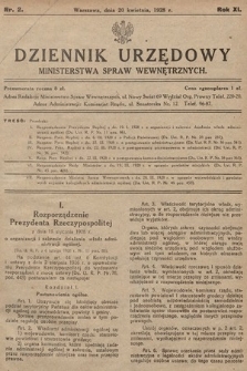 Dziennik Urzędowy Ministerstwa Spraw Wewnętrznych. 1928, nr 2