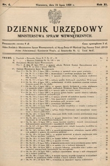 Dziennik Urzędowy Ministerstwa Spraw Wewnętrznych. 1928, nr 4