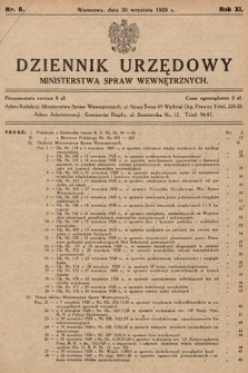 Dziennik Urzędowy Ministerstwa Spraw Wewnętrznych. 1928, nr 6