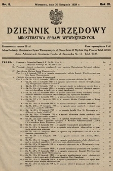 Dziennik Urzędowy Ministerstwa Spraw Wewnętrznych. 1928, nr 8