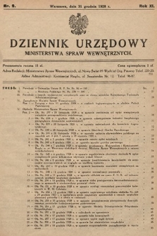 Dziennik Urzędowy Ministerstwa Spraw Wewnętrznych. 1928, nr 9