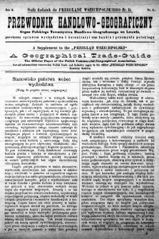 Przewodnik Handlowo-Geograficzny : organ Polskiego Towarzystwa Handlowo-Geograficznego we Lwowie, poświęcony sprawom wychodztwa i kolonizacyi oraz handlu i przemysłu polskiego. 1896, nr 3