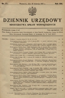 Dziennik Urzędowy Ministerstwa Spraw Wewnętrznych. 1931, nr 2