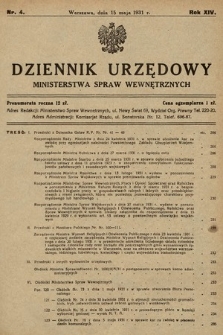 Dziennik Urzędowy Ministerstwa Spraw Wewnętrznych. 1931, nr 4