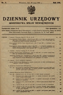 Dziennik Urzędowy Ministerstwa Spraw Wewnętrznych. 1931, nr 5
