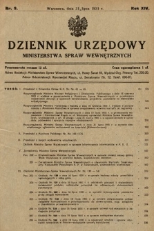 Dziennik Urzędowy Ministerstwa Spraw Wewnętrznych. 1931, nr 9