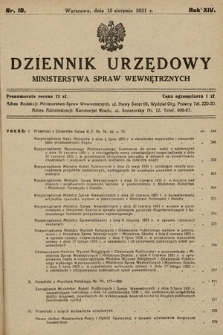 Dziennik Urzędowy Ministerstwa Spraw Wewnętrznych. 1931, nr 10