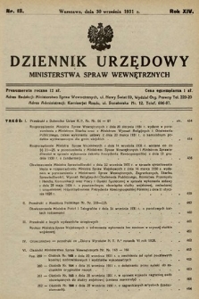 Dziennik Urzędowy Ministerstwa Spraw Wewnętrznych. 1931, nr 13