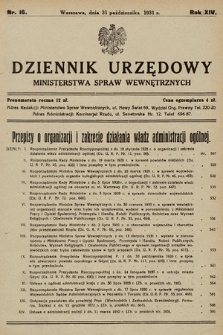 Dziennik Urzędowy Ministerstwa Spraw Wewnętrznych. 1931, nr 16