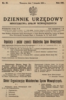 Dziennik Urzędowy Ministerstwa Spraw Wewnętrznych. 1931, nr 18