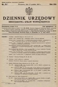 Dziennik Urzędowy Ministerstwa Spraw Wewnętrznych. 1931, nr 21