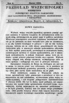Przegląd Wszechpolski : miesięcznik poświęcony polityce narodowej oraz zagadnieniom życia społecznego, ekonomicznego i umysłowego. 1904, nr 3