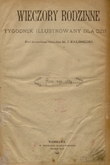 Wieczory Rodzinne : tygodnik illustrowany dla dzieci. R. 8, 1887, spis treści