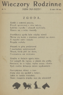 Wieczory Rodzinne : dział dla dzieci. 1914, nr 13