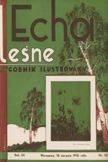 Echa Leśne : tygodnik ilustrowany : organ Związku Leśników R. P., Rodziny Leśnika i Przysposobienia Wojskowego Leśników. 1935, nr 25