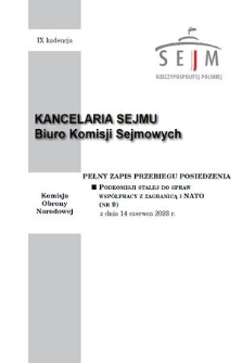 Pełny Zapis Przebiegu Posiedzenia Podkomisji Stałej do Spraw Współpracy z Zagranicą i NATO. Kad. 9, 2023, nr 9