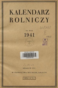 Kalendarz Rolniczy na Rok 1941