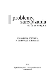 Problemy Zarządzania. Vol. 12, 2014, nr 4, t. 1