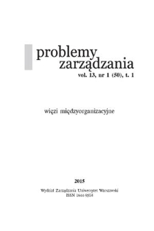 Problemy Zarządzania. Vol. 13 (2015) nr 1 t. 1