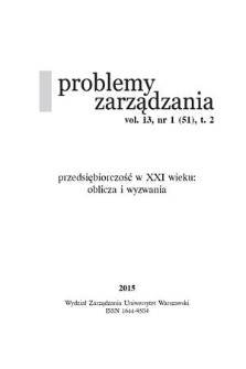 Problemy Zarządzania. Vol. 13, 2015, nr 1, t. 2