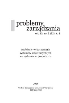 Problemy Zarządzania. Vol. 13 (2015) nr 2 t. 1