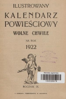 Ilustrowany Kalendarz Powieściowy Wolne Chwile na Rok 1922